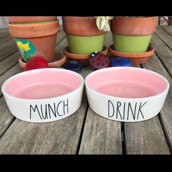 Rae Dunn Other - Rae Dunn MUNCH & DRINK Pet Bowl Set